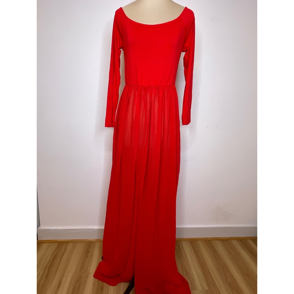 Women Gown Sheer Slit Skirt Whimsigoth Vampire XL Red